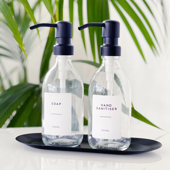 Refillable Clear Bottle With White Minimalist Label, 7 of 10