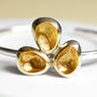 Sterling Silver Open Bangle With Gold 'Hidden Treasure', thumbnail 3 of 5