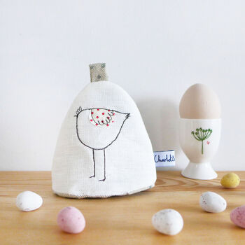 Embroidered Hen Egg Cosy, 2 of 3