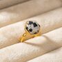 18k Gold Vermeil Plated Dalmatian Jasper Ring, thumbnail 1 of 4