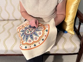 Mandala Embroidery Kit With 100% British Wool, 5 of 6