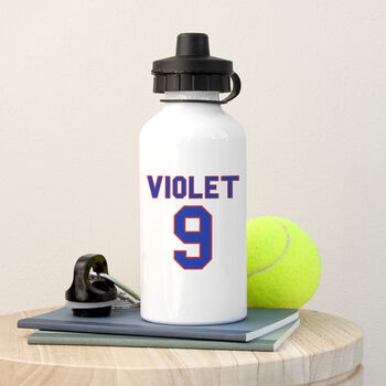 Personalised Shirt Number Water Bottle, 3 of 5