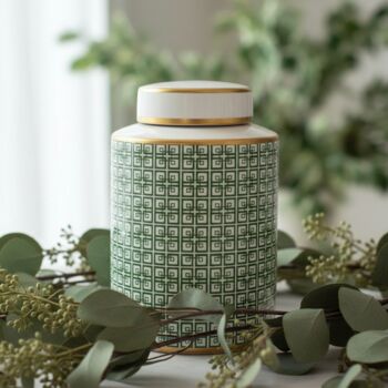 Ginger Jar Pot Veluwe Green Porcelain, 4 of 5