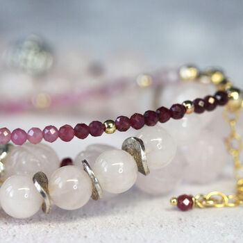 Skinny Ruby Bracelet In Gold Or Silver, 9 of 12