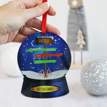 Personalised Family Snowglobe Bauble, 2 of 6