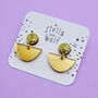 Gold Glitter Deco Drop Earrings, thumbnail 2 of 6