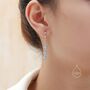 White Opal Dangle Charm Hoop Earrings, thumbnail 6 of 10
