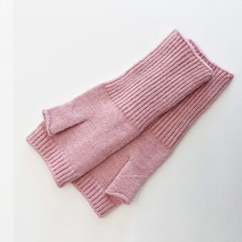 Cosy Cable Knit Plain Colour Medium Fingerless Gloves, 7 of 12