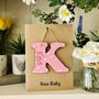 Personalised New Baby Alphabet Letter Wooden Card, thumbnail 3 of 4