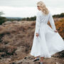 Long Linen Wrap Dress With Long Sleeves, thumbnail 2 of 11