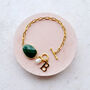 Malachite And Pearl Initial Bracelet, thumbnail 4 of 8
