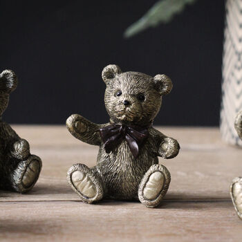 Gold Bear Ornaments Set Of Four, 5 of 7