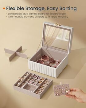 Two Tier Jewellery Box With Mirror Tray, 4 of 5