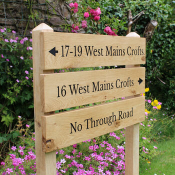 Ladder Tiered Wide Slatted Wooden Sign | Multiple Properites, 4 of 12