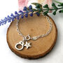 Handcuff And Initial Star Silver Friendship Bracelet, thumbnail 2 of 12