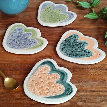 Tulip Flower Shaped Ceramic Coasters, 2 of 12