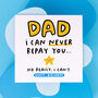 'Dad I Can Never Repay You' Birthday Card, thumbnail 1 of 2