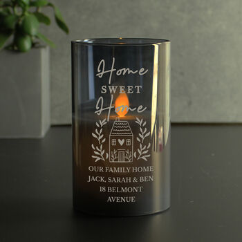 Personalised Home Sweet Home Glass LED Candle, 4 of 4