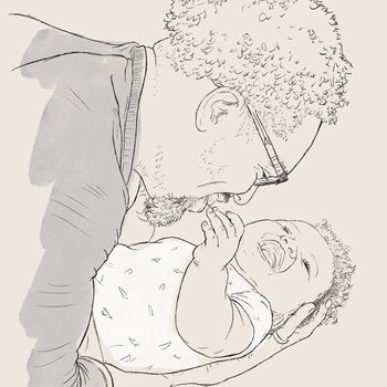 Personalised Monochrome New Father Sketch, 2 of 6