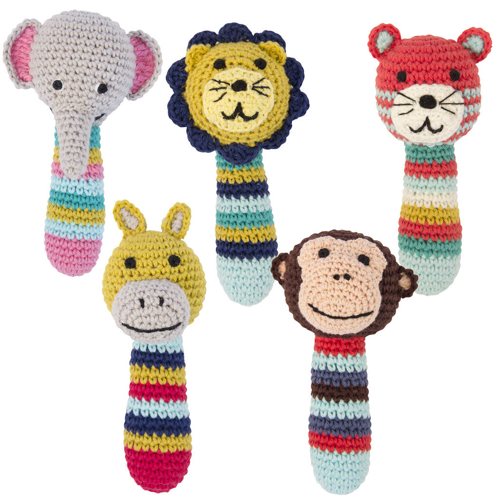 Handmade Animal Crochet Rattle By Lavish + Delight