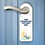 Personalised Baby Sleeping Moon Blue Door Hanger, thumbnail 2 of 2