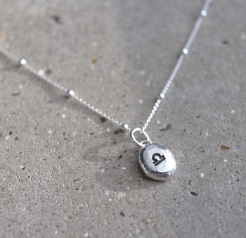 Handmade Sterling Silver Pebble Zodiac Necklace, 2 of 3