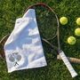 Personalised White Embroidered Tennis Towel, thumbnail 1 of 2