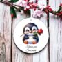 Personalised Cute Rose Animal Penguin Decoration, thumbnail 1 of 2