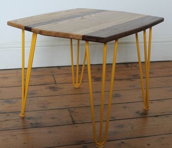Hairpin Leg Coffee Table Solid Ash Oak Walnut Stripe, 9 of 10