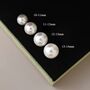 Elizabeth White D’or Pearl Ivory Silver Cream Ball Stud Earrings, thumbnail 3 of 4