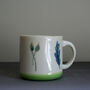 Ceramic Mug Light Green Leaf Design, thumbnail 1 of 4