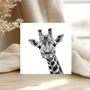 Maya The Giraffe Luxury Blank Greeting Card, thumbnail 1 of 5