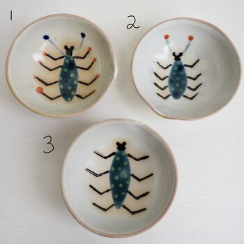 Mini Porcelain Teal Beetle Dish, 2 of 5