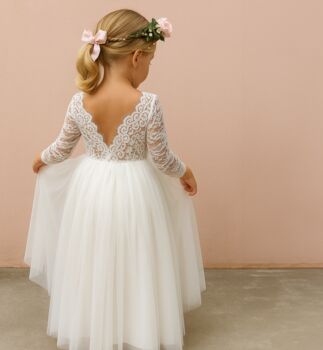 Mary Jane In Ivory White ~ Party Or Flower Girl Dress, 6 of 8