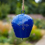 Large Blue Hand Painted Iron Bell For Indoor Or Outdoor, thumbnail 2 of 2