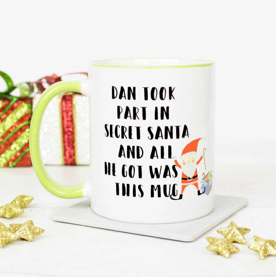 personalised secret santa gift mug by tea please | notonthehighstreet.com