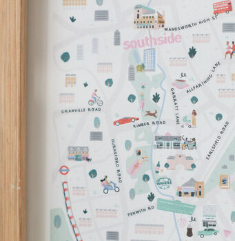 Earlsfield London Illustrated Map, 2 of 4