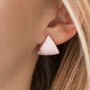 Rose Gold Colour Triangle Crystal Huggie Earrings, thumbnail 1 of 3