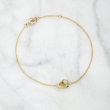 Solid Gold Interlinking Love Link Bracelet, 2 of 5