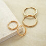 Small Hammered Hoop Earrings 18k Gold Plated, thumbnail 5 of 5