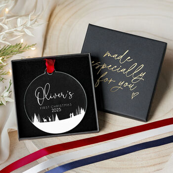 Baby's First Christmas Personalised Tree Bauble, 2 of 8