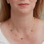 Green Peridot Pebble Gold Plated Silver Chain Necklace, thumbnail 2 of 11