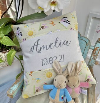 Sunshine Farm Animals Name Cushion Personalised, 5 of 12