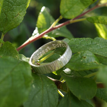 Haematite Ring In Recycled Silver With A Textured Band, 7 of 12