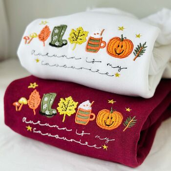 Autumn Is My Favourite Embroidered Sweatshirt, 5 of 7