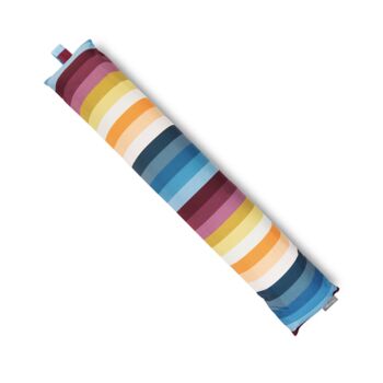 Luxury Velvet Draught Excluder Pixel Stripes Rainbow, 2 of 6