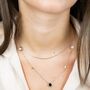 Dual Layer Round Multi String Black White Roman Pendant Necklace, thumbnail 4 of 6