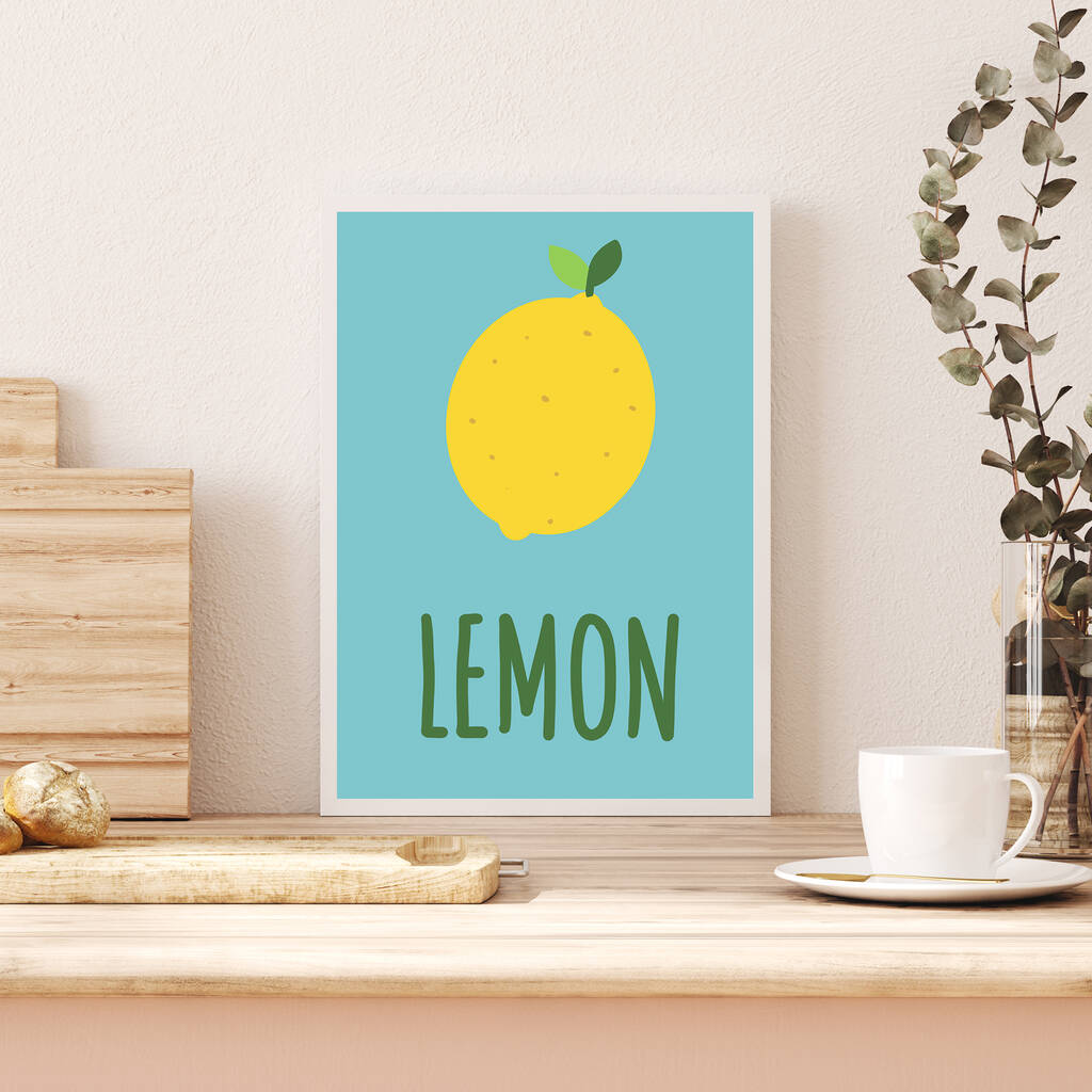 Lemon Wall Art Print By Brown Betty Blue
