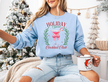 Holiday Spirit Cocktail Club Christmas Sweatshirt, 2 of 7