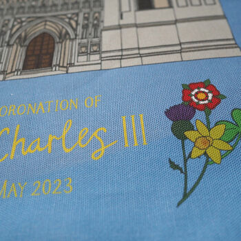 King Charles Coronation Westminster Abbey Tea Towel, 3 of 7